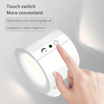 GlowFlex Touch Wall Lamp – Dual Head LED Light with Remote, 360° Rotation & USB Rechargeable Design