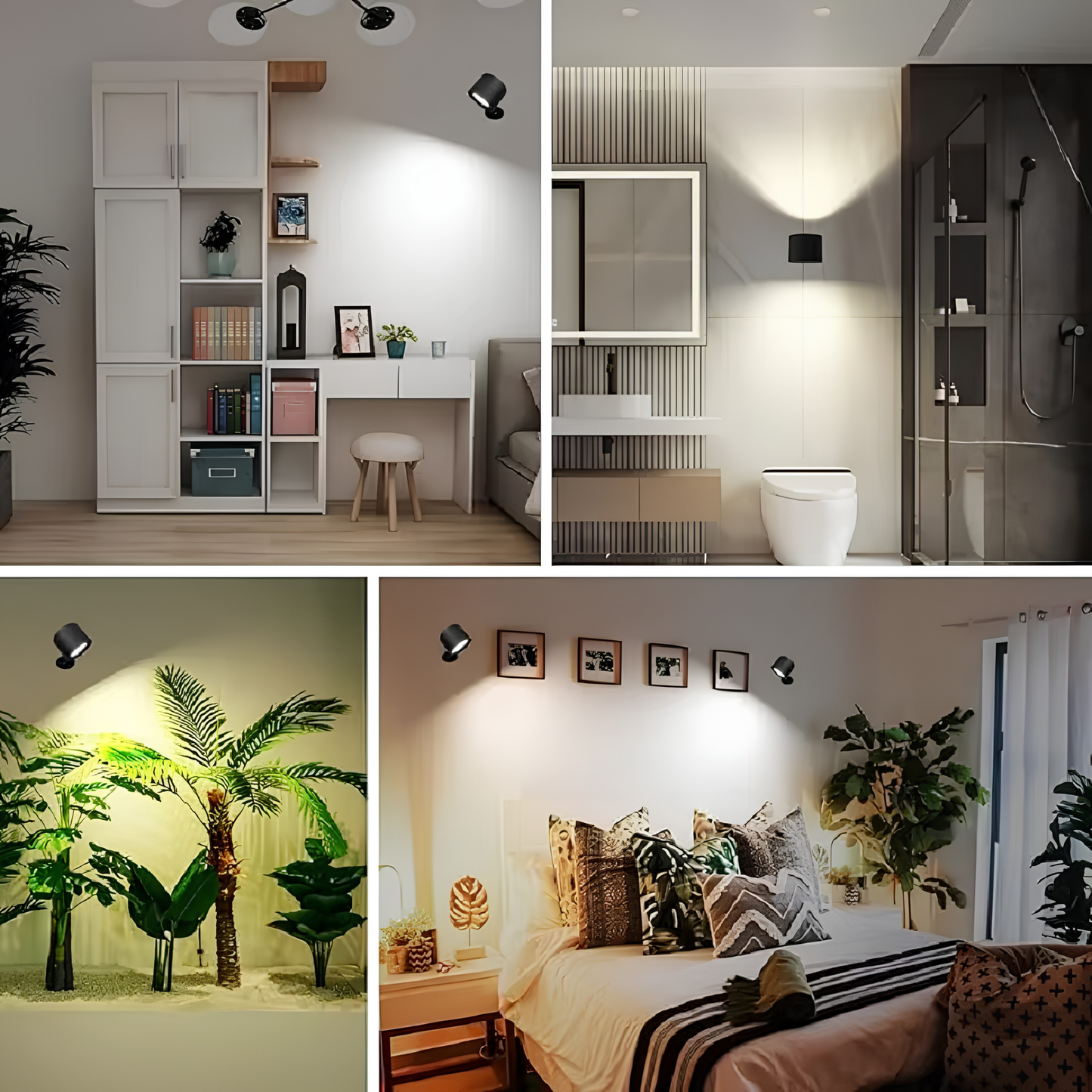 GlowFlex Touch Wall Lamp – Dual Head LED Light with Remote, 360° Rotation & USB Rechargeable Design