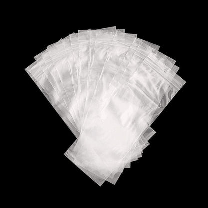 Clear Plastic Jewelery Bags 3" X 7" - 300 Pcs with Zipper and Hang Hole for Packaging Shipping & Incense