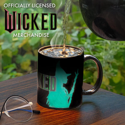 Wicked 11Oz Ceramic Heat Reveal Mug with Glinda Elphaba Design - Magical Pink and Green Heat Activated Coffee Cup - Official Licensed Wicked Merchandise Gift for Teens, Kids, Adults & Broadway Fans