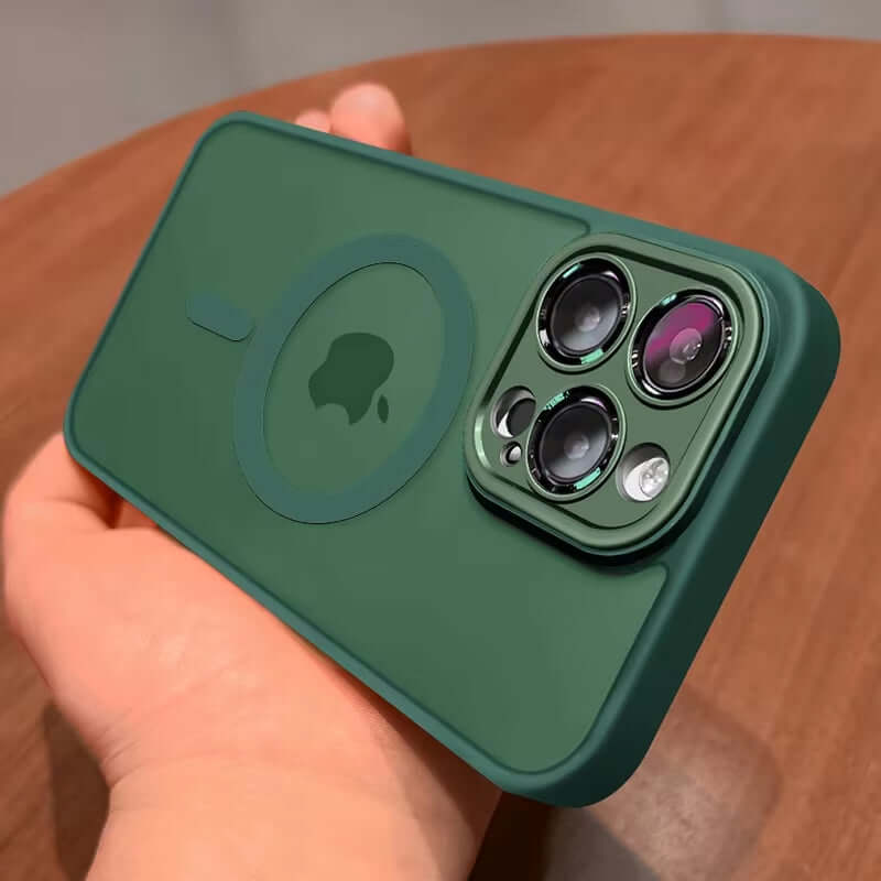 Magnetic Luxury Lens Protector Matte Translucent Case for Iphone 17 16 15 14 13 12 11 Pro Max for Magsafe Wireless Charger Cover